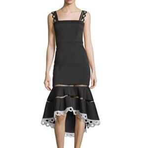 Alexis Marcelina Lace Trim Mermaid Dress in Black‎ & White sz L
